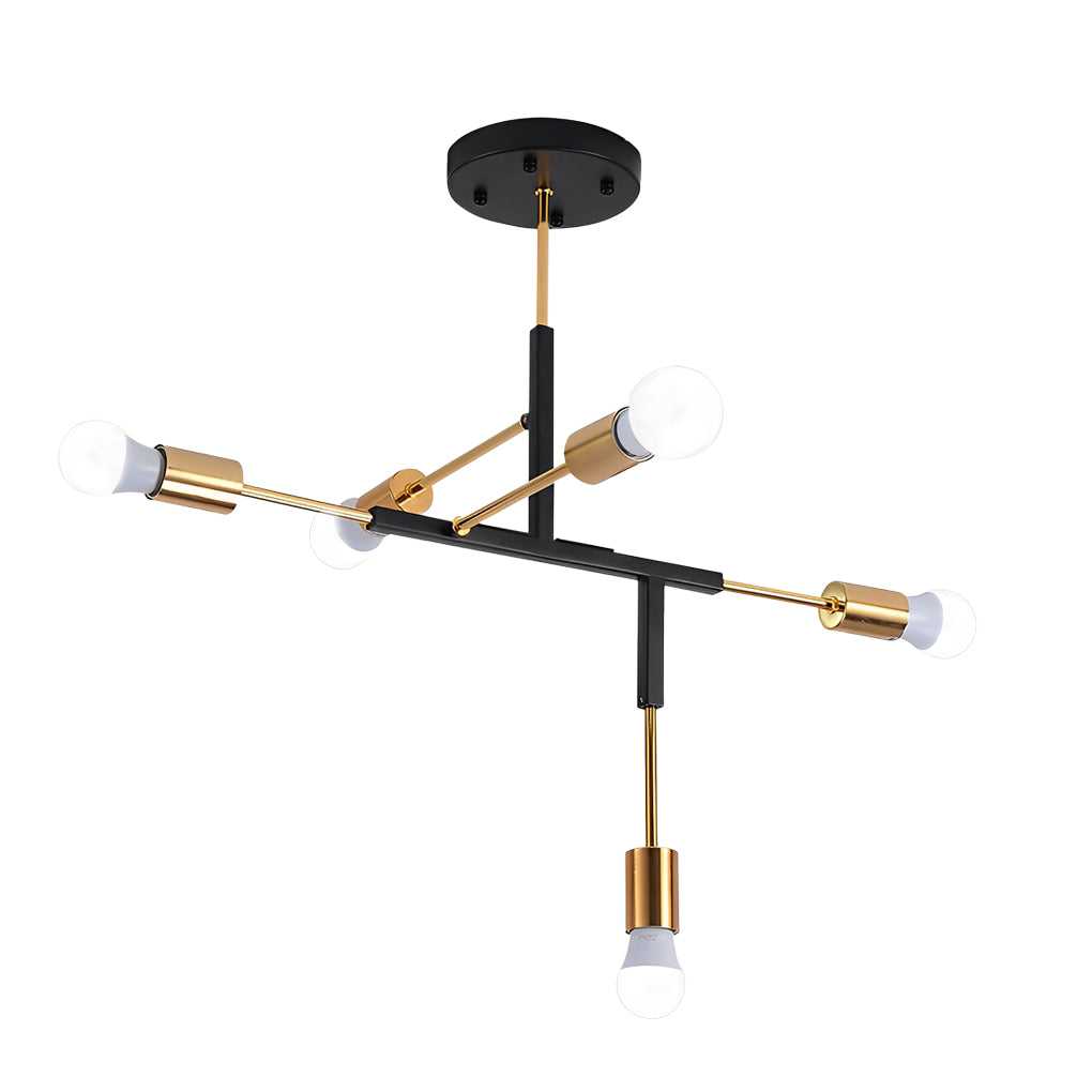 5 Lights LED Creative Branch Electroplated Iron Modern Chandelier Ceiling Light