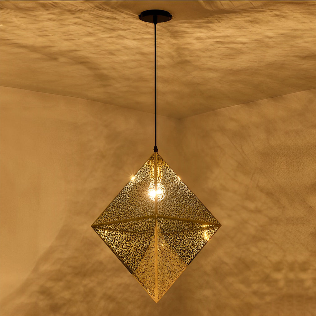 Stainless Steel Geometric Polyhedral Art Hollow Postmodern Chandelier