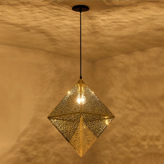 Stainless Steel Geometric Polyhedral Art Hollow Postmodern Chandelier