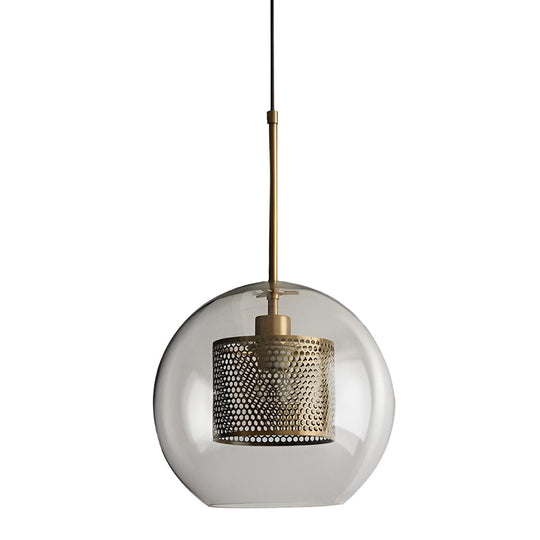 Minimalist Round Glass LED Industrial Pendant Light