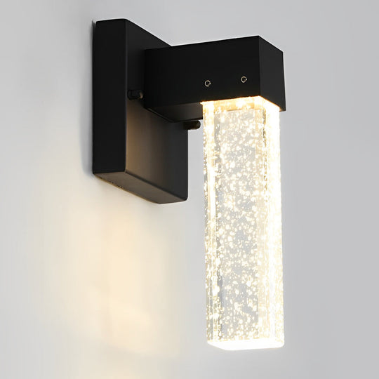 Waterproof LED 10W Crystal Black Modern Outdoor Wall Lamp