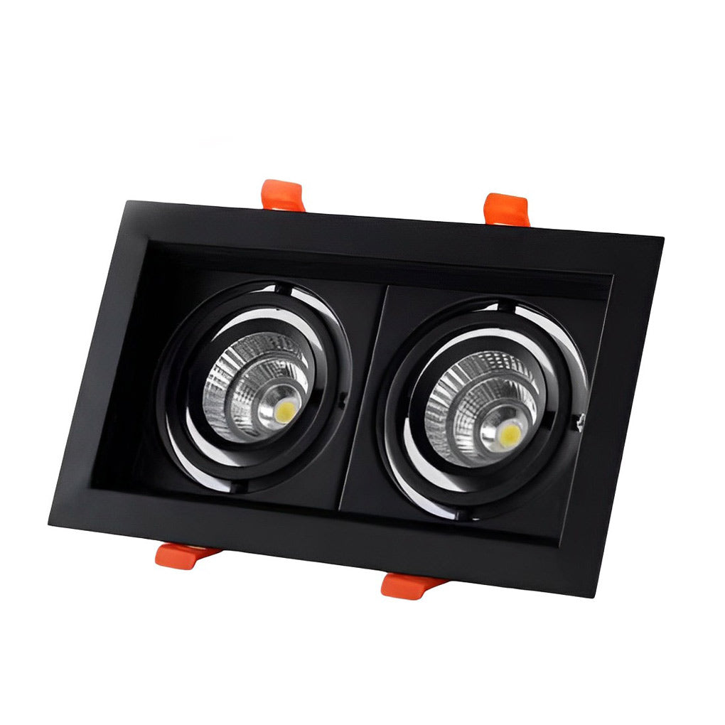 Rectangular – 2-Light Adjustable Recessed LED Spotlight with Three-Step Dimming
