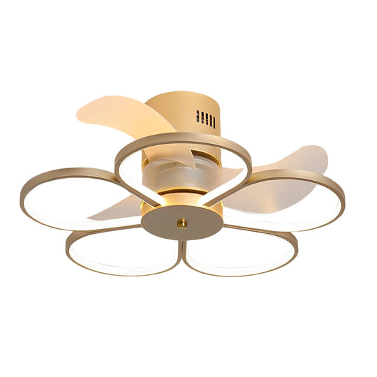 Modern Flower Shaped Bladeless Ceiling Fan with 70W LED and 3-Step Dimming