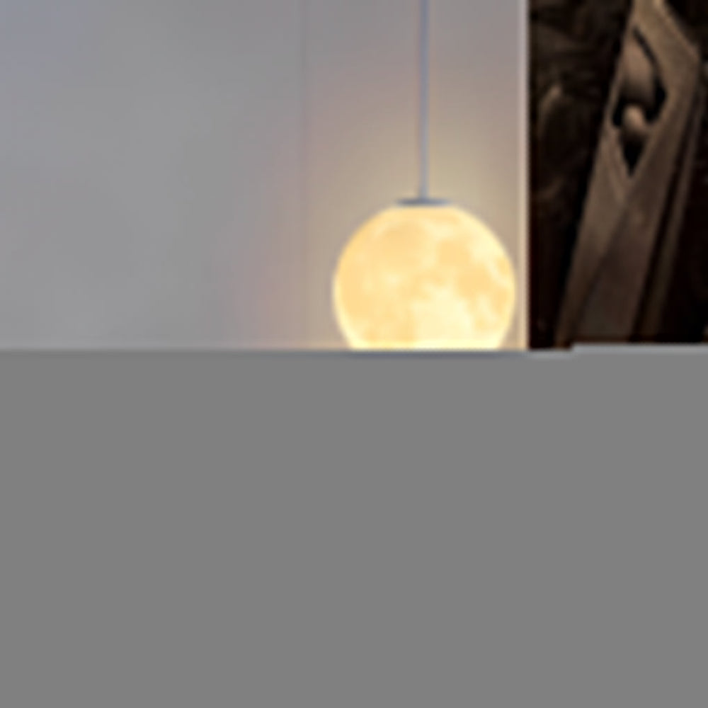 Round Moon Lunar 3D Creativity White Pendant Lamp