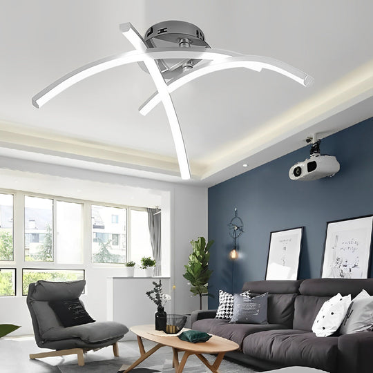 Geometric 3 Line LED Modern Ceiling Light Flush Mount Chandelier