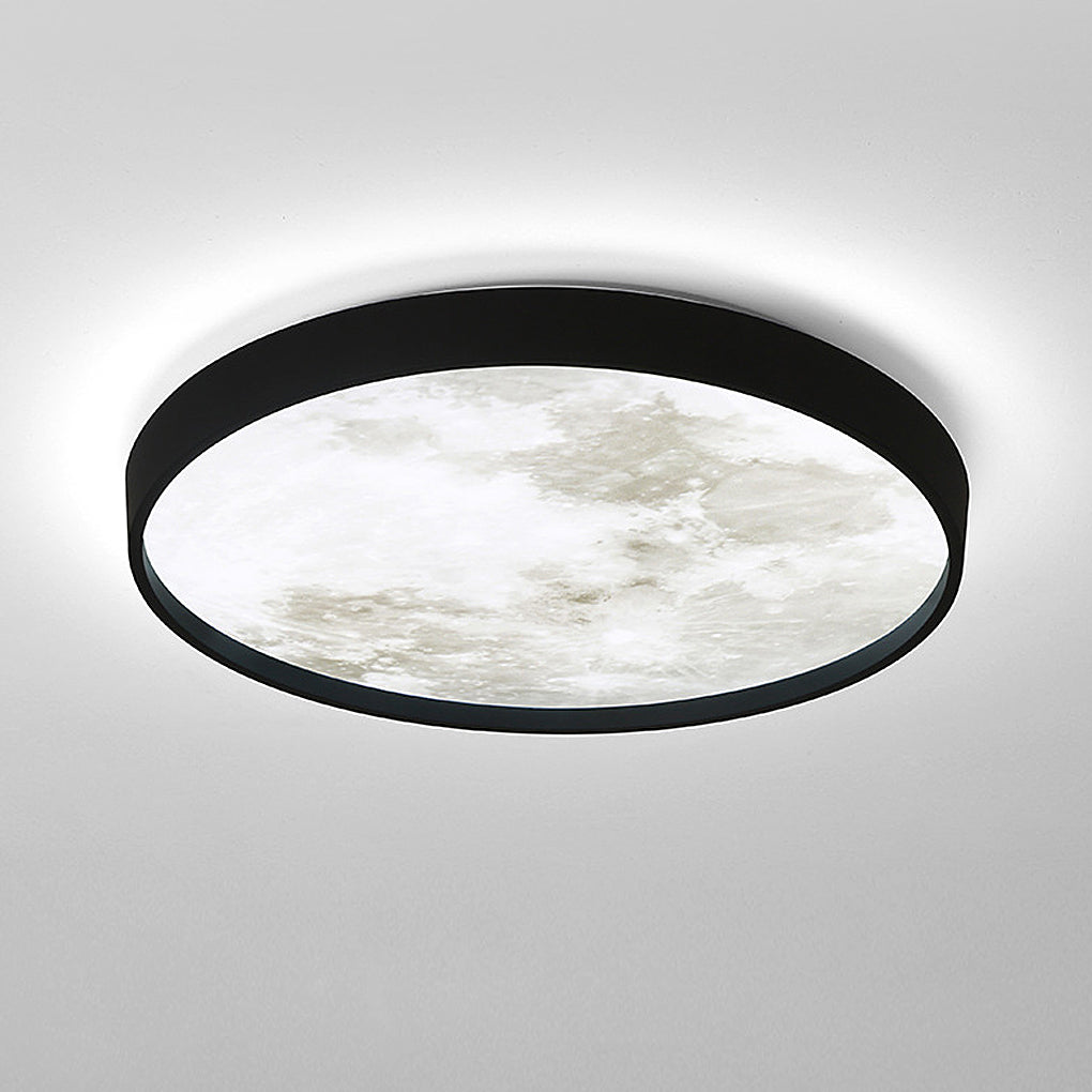 Creative Moon 3-Step Dimming LED Modern Flush Mount Ceiling Light