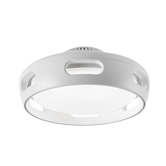 Smart White Bladeless Ceiling Fan with Stepless Dimming LED and Remote Control