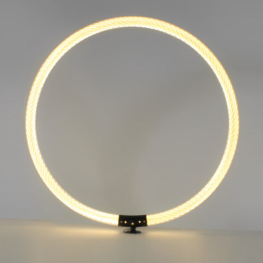 Sleek Ring LED Lawn Lamp Modern Waterproof Solar Landscape Lighting