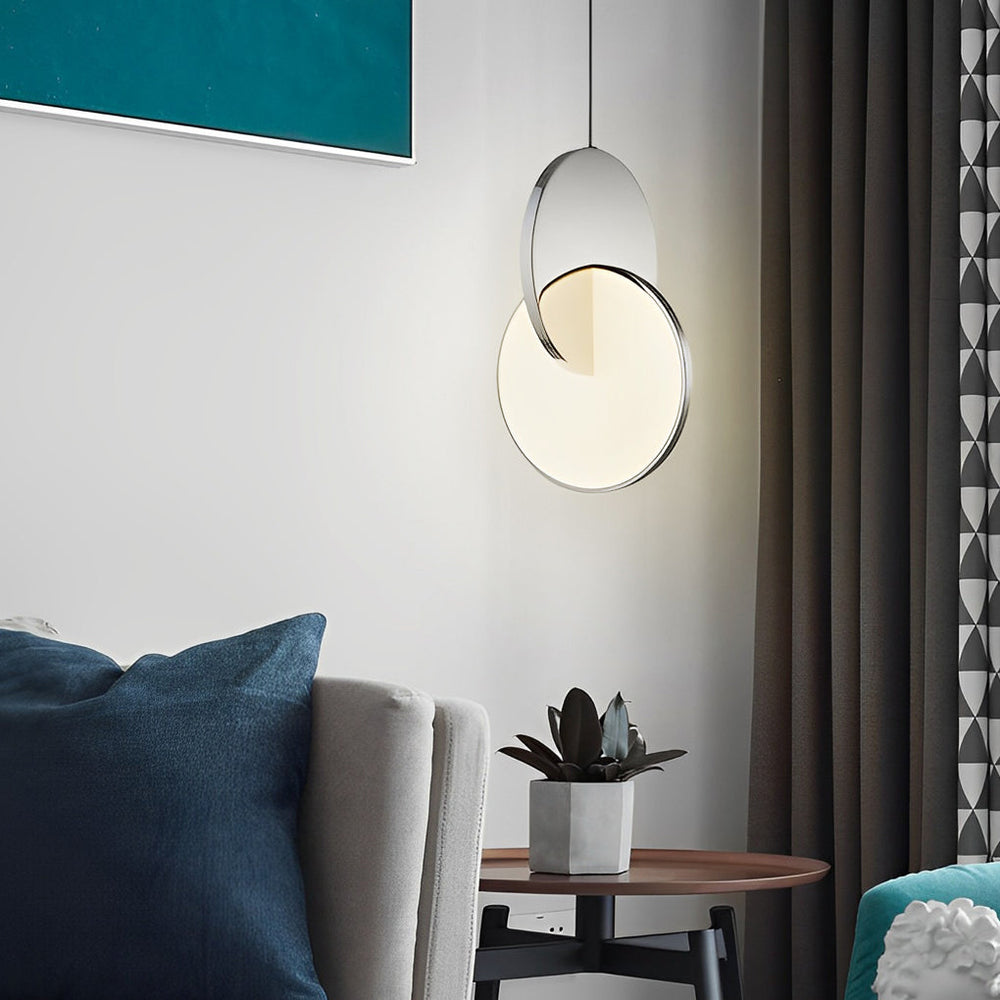 Creative Round Stainless Steel LED Acrylic Post Modern Pendant Light