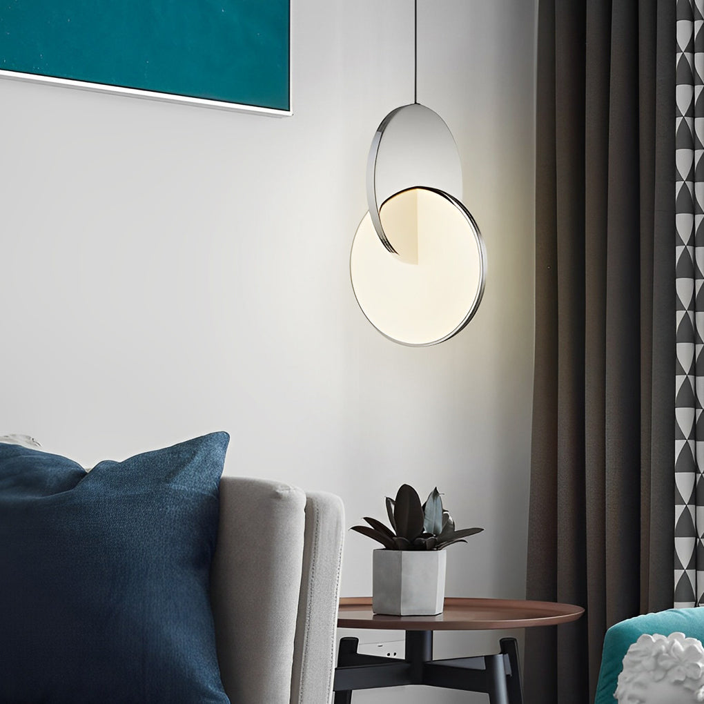 Creative Round Stainless Steel LED Acrylic Post Modern Pendant Light