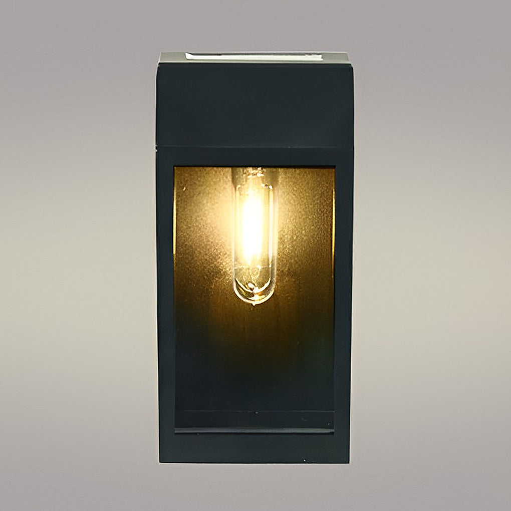 Rectangular Glass Solar LED Waterproof Wall Lamp with Light Control