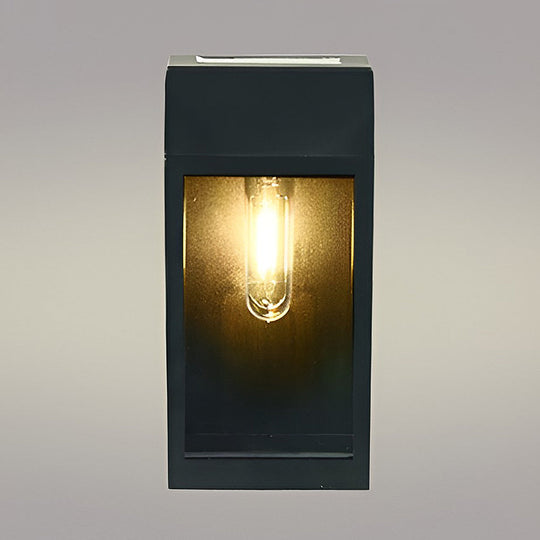 Rectangular Glass Solar LED Waterproof Wall Lamp with Light Control