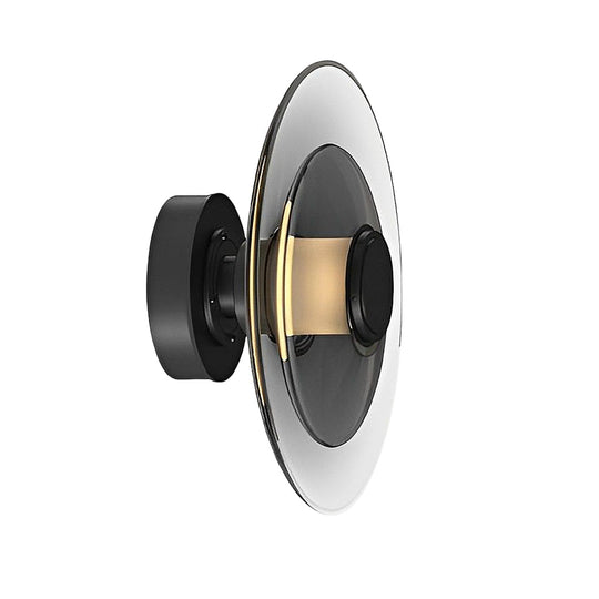 Double Layer Round Glass Electroplated LED Nordic Wall Light