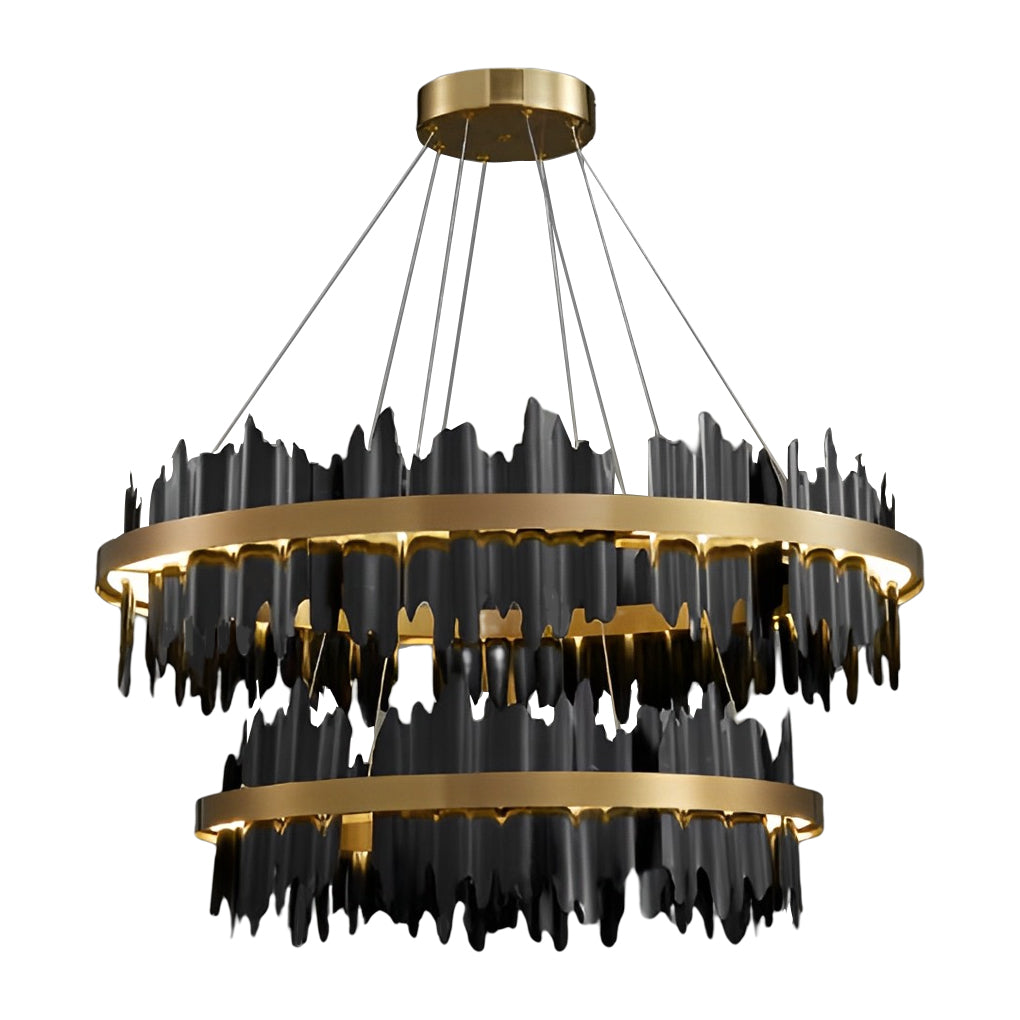 Creative Metal Circular Stepless Dimming LED Post Modern Chandelier