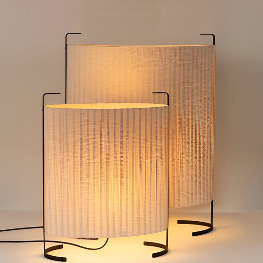 42" Modern Japanese-Style Fabric Outdoor Floor Lamp