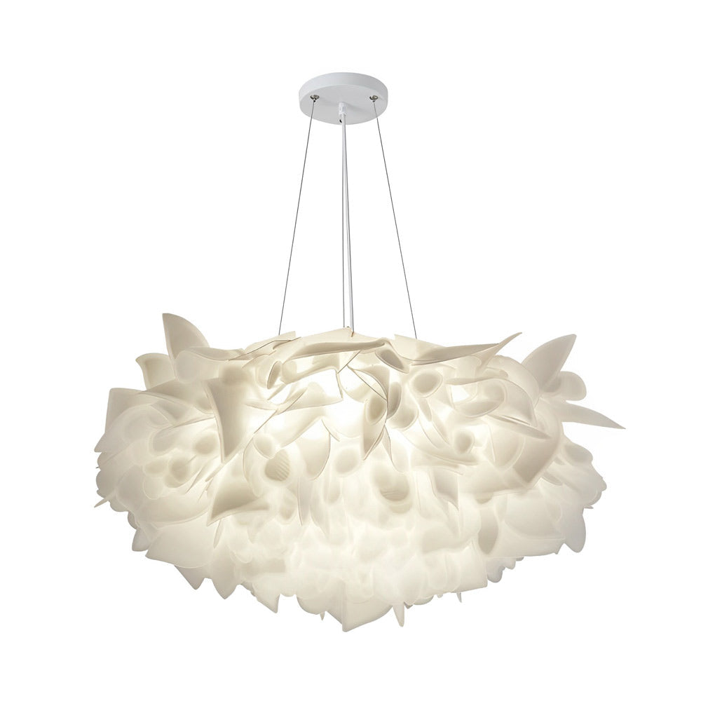 Flower Petals Three Step Dimming LED White Nordic Chandelier Light