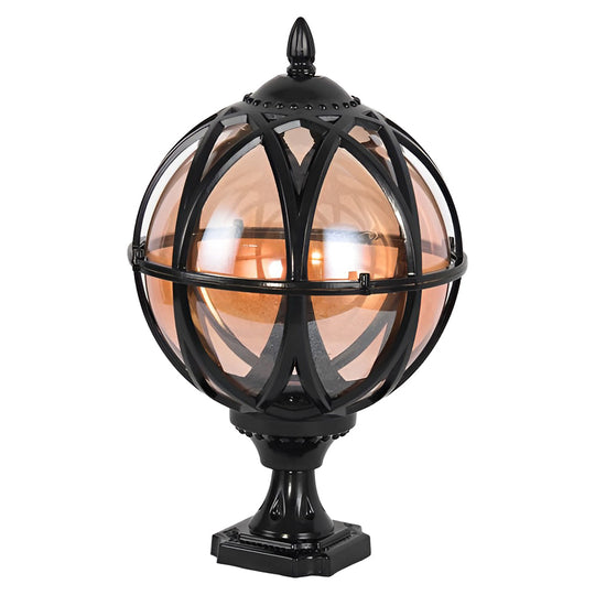 Round Glass E27 Waterproof European Style Outdoor Post Cap Lights