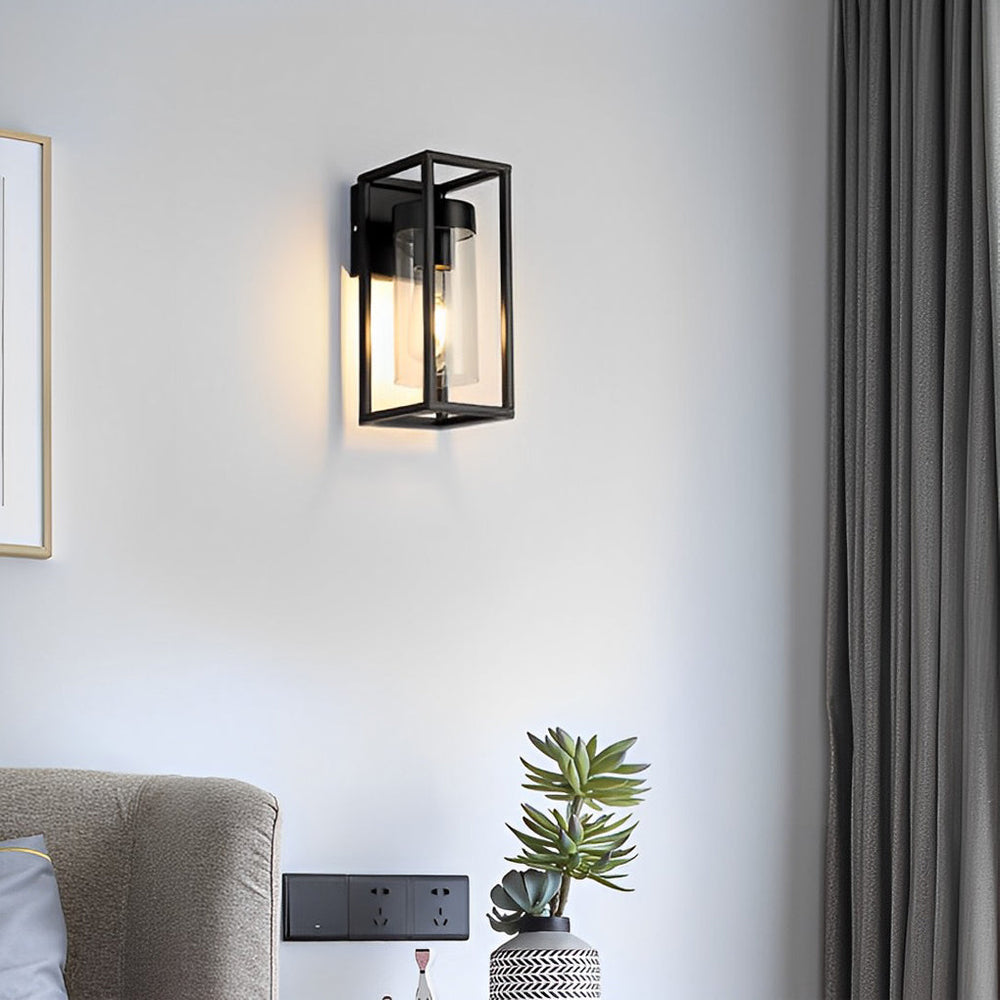 Rectangular Glass Industrial LED Wall Lamp