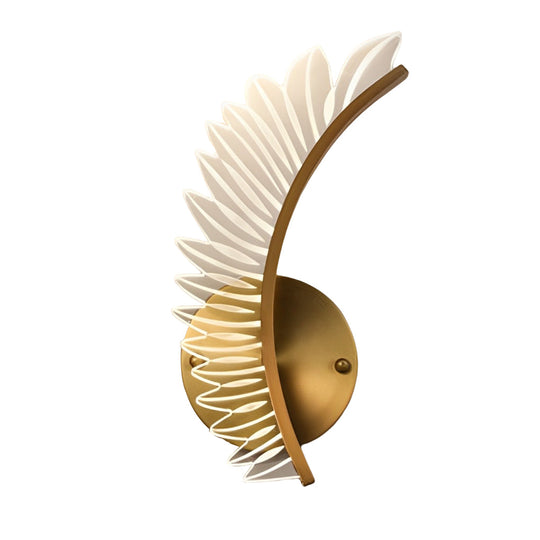 Acrylic Leaves Feathers LED Three Step Dimming Wall Lamp