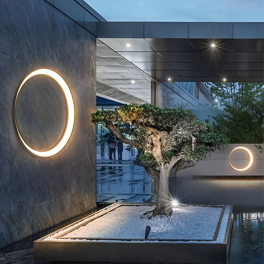 Circular Moon LED Waterproof IP65 Modern Outdoor Wall Light