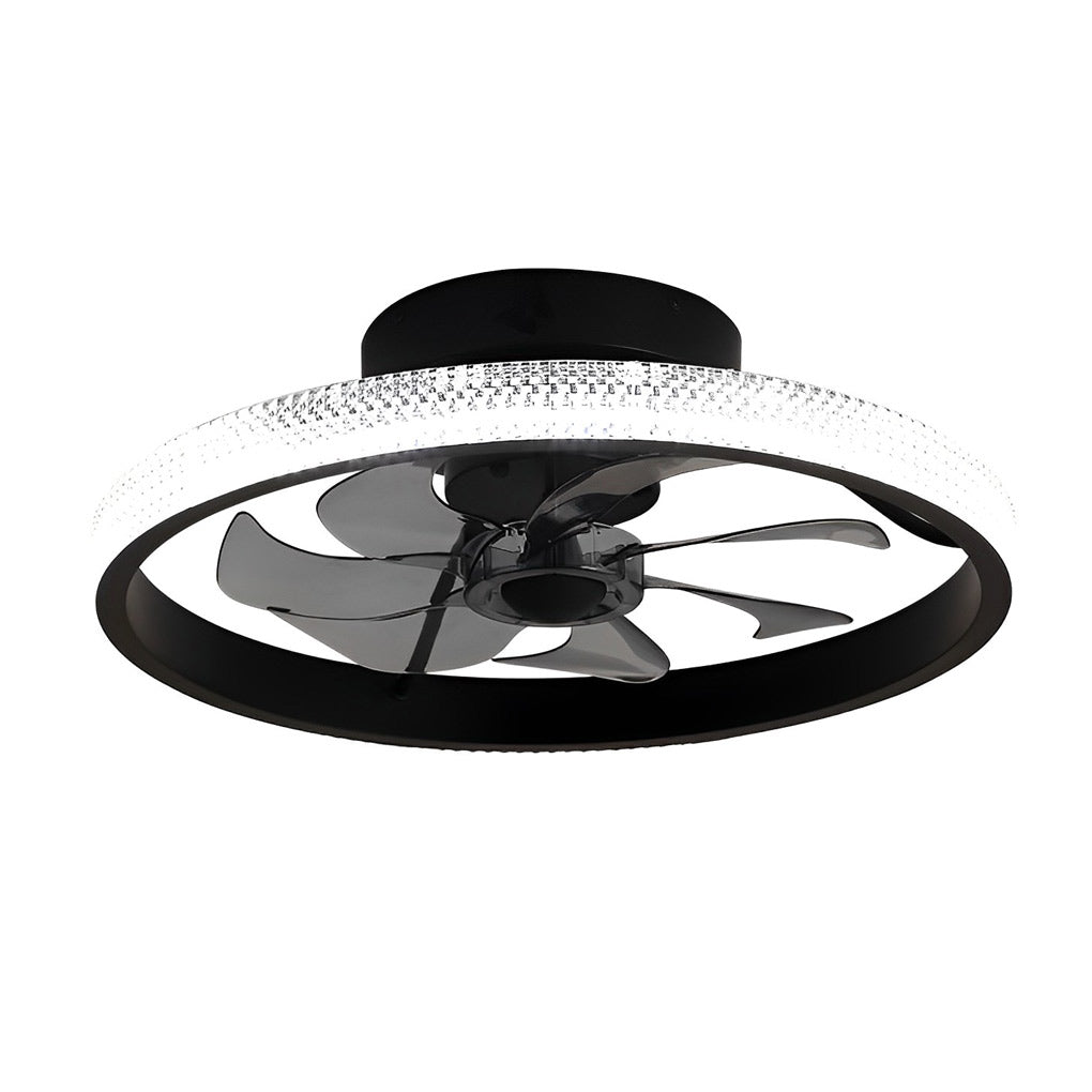 Round Inverter Mute LED Dimmable Bladeless Ceiling Fan with Remote