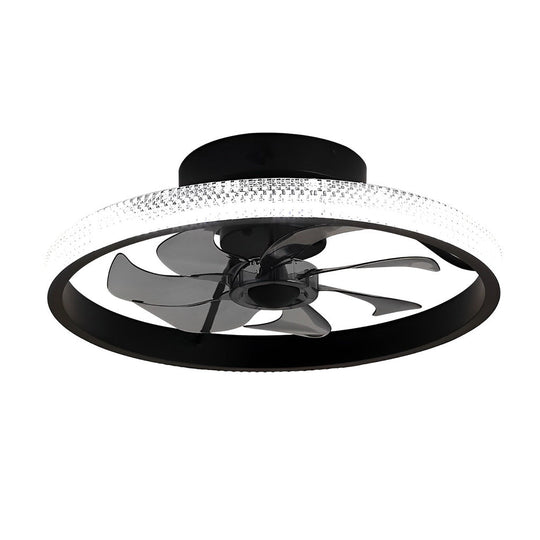 Round Inverter Mute LED Dimmable Bladeless Ceiling Fan with Remote