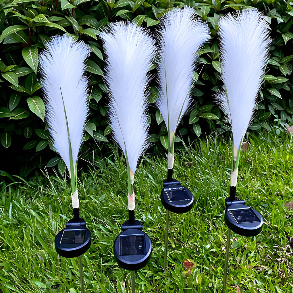 Hairy Reed LED Waterproof Solar Lawn Lamps (2PCS Set)