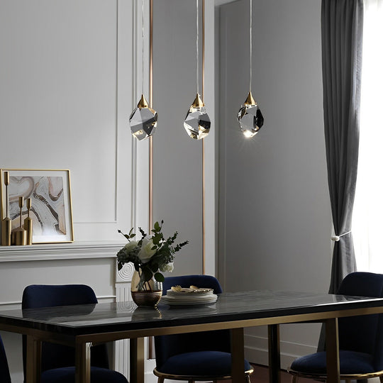 Spiral Crystal – Electroplated Metal Modern Duplex Staircase Chandelier