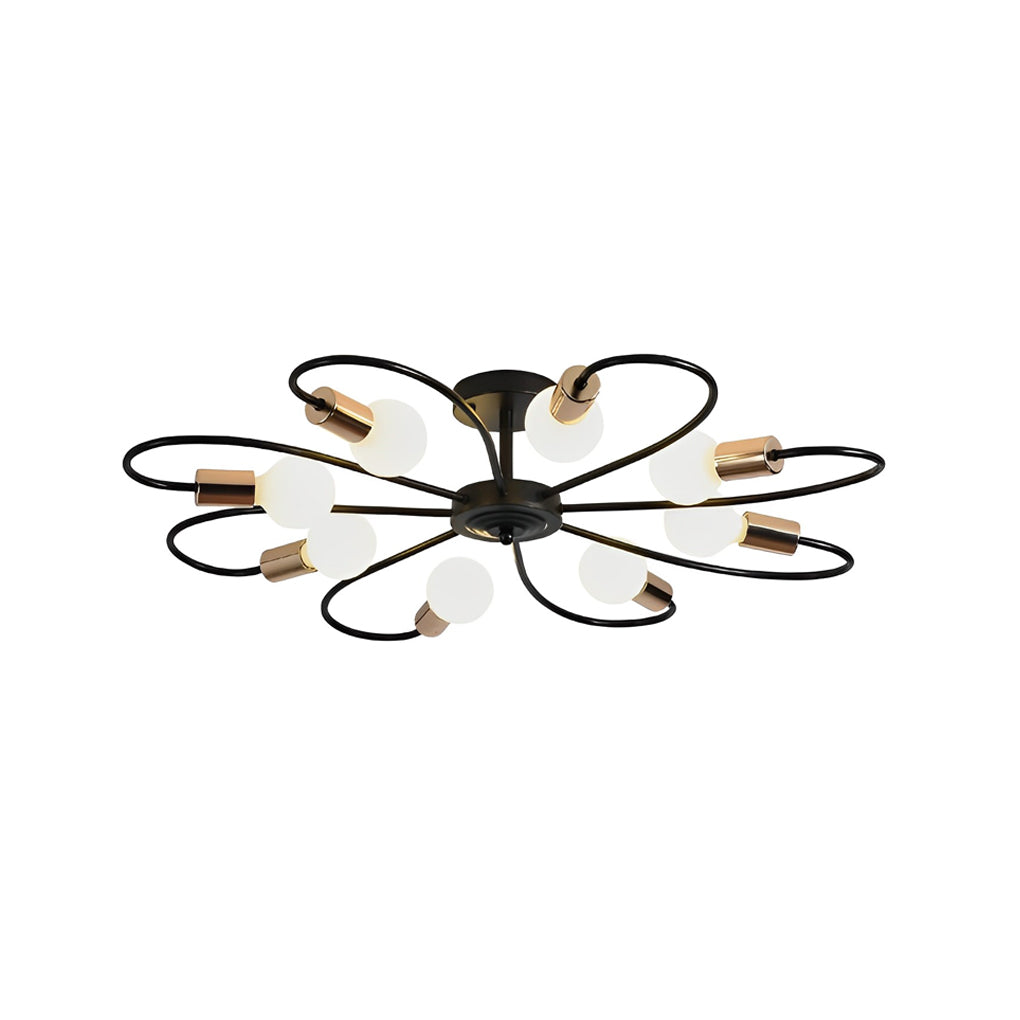 Simple Iron Flower Creative Nordic Bedroom Ceiling Light Fixture