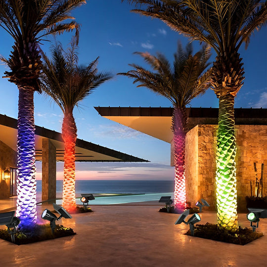 Adjustable Waterproof LED Multicolor Dimmable Solar Powered Spot Light