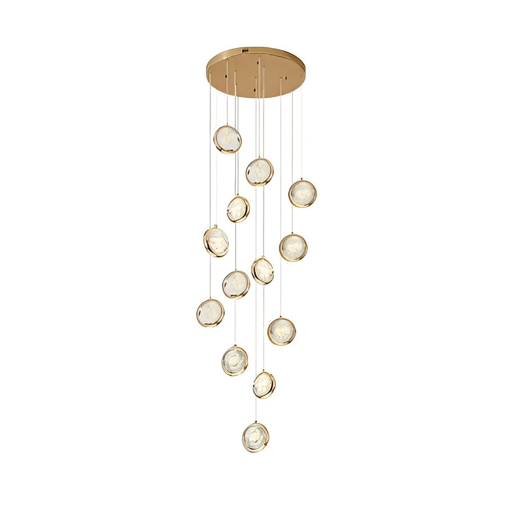 Global Crystal Cluster Adjustable Luxury Staircase Chandelier