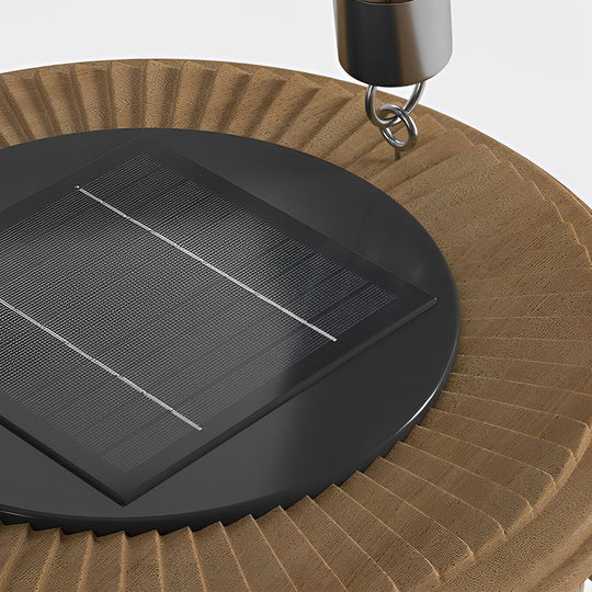 Portable Rattan Wood LED Waterproof Solar Garden Lawn Lamp