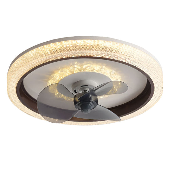 Round 360° Rotatable Stepless Dimming LED Ceiling Fan Light