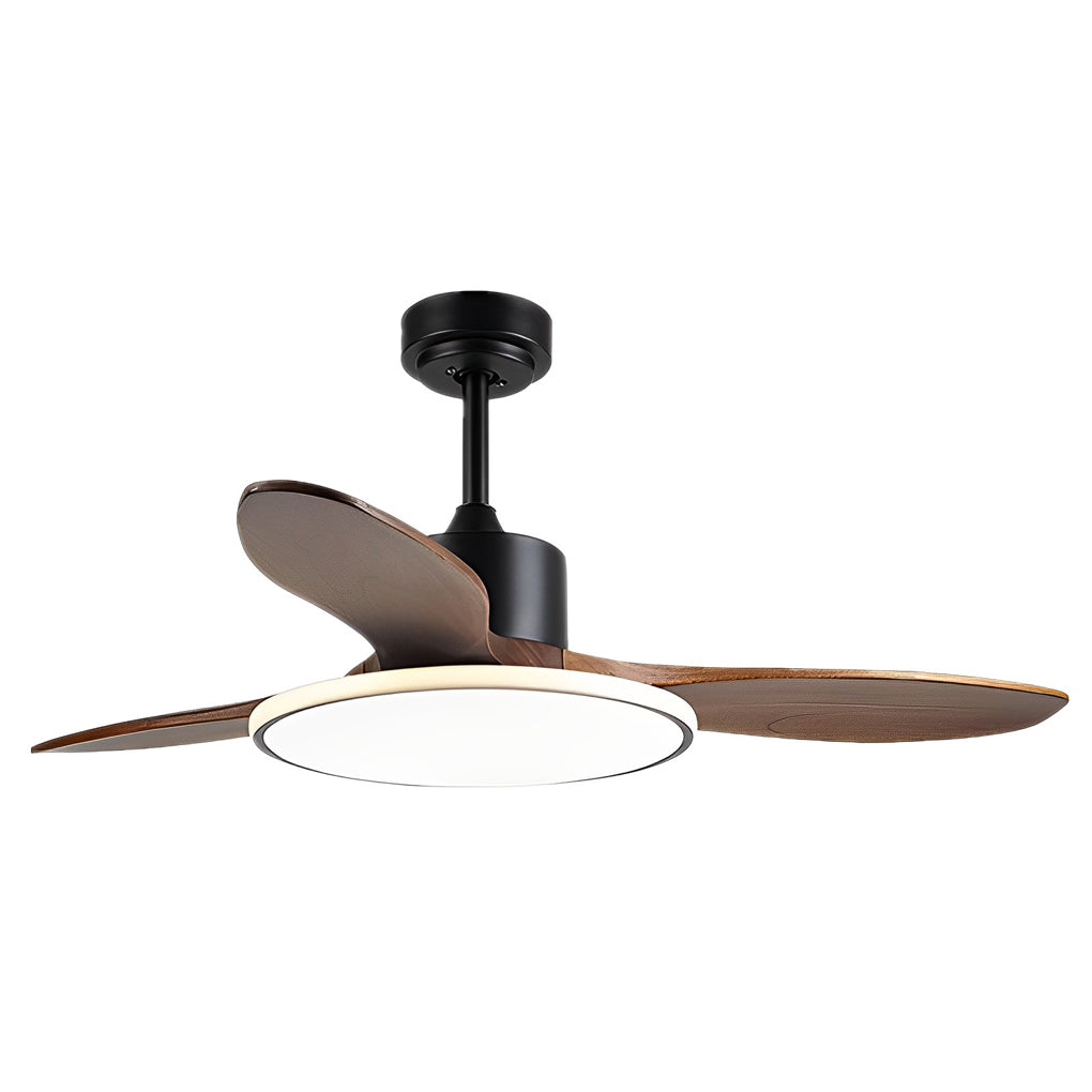 Wooden Nordic LED Ceiling Fan Light with Remote Control