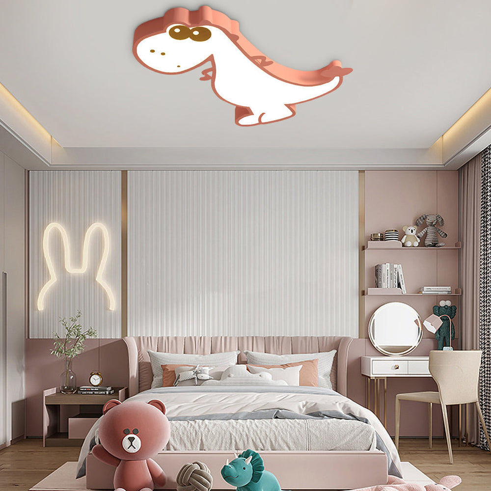 Cartoon Dinosaur Design LED Dimmable Nordic Flush Mount Ceiling Light