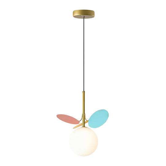 Colorful Creative Glass Flower Leaves Nordic Pendant Light