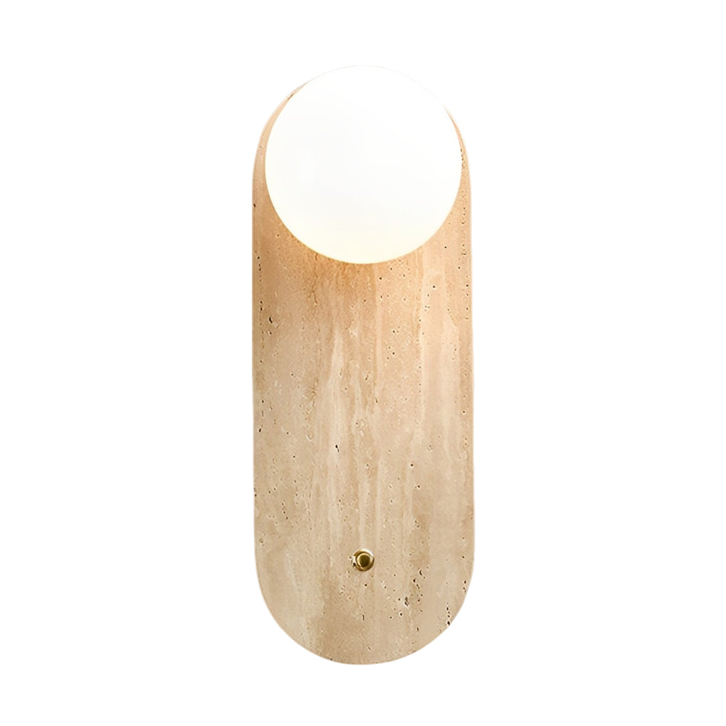 Round & Long Yellow Travertine LED Wabi-Sabi Wall Lamp