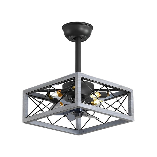 Retro Rustic Bladeless Ceiling Fan Light with Remote