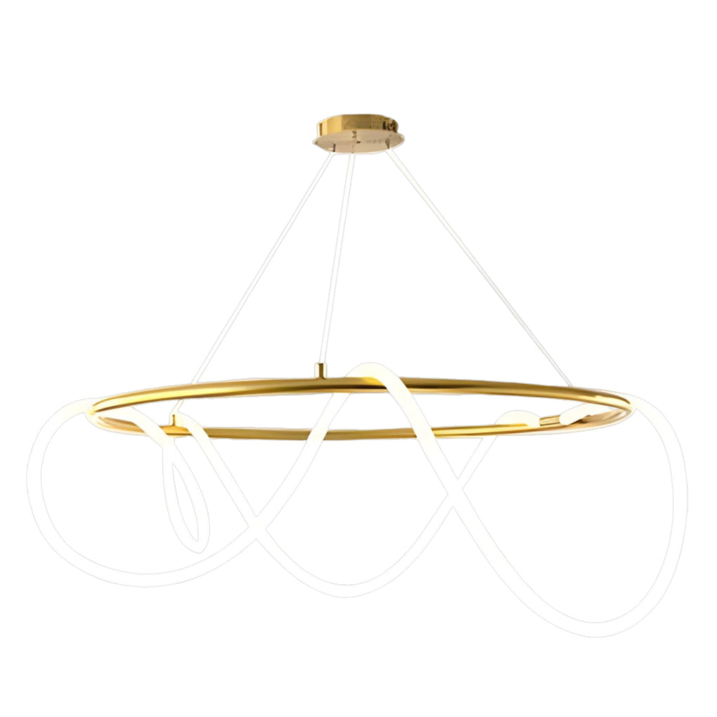 Creative LED Strip Electroplated Metal Modern Chandelier Ceiling Light