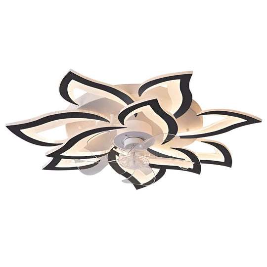 Creative Flower Shaped Three-Step Dimming LED Nordic Ceiling Fan Light