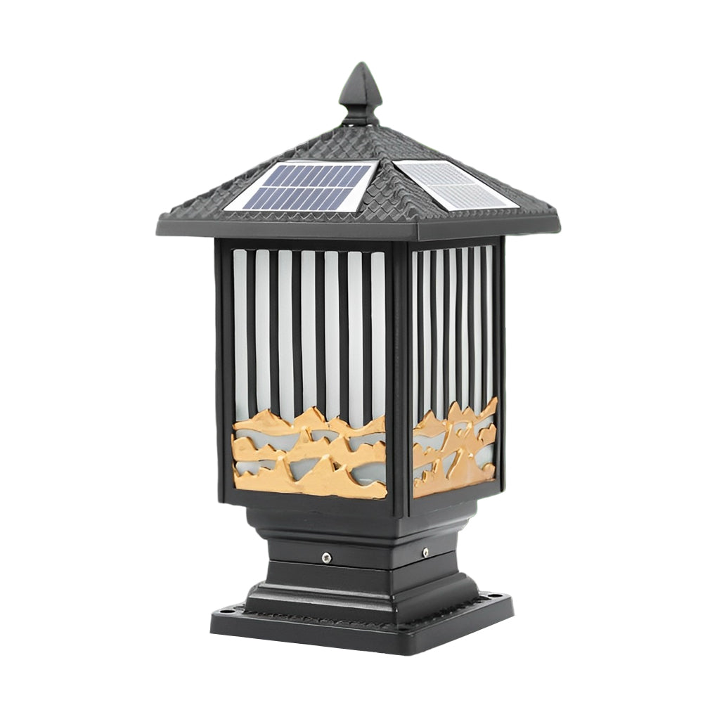 Retro Scenery Waterproof LED Vintage Solar Fence Post Light
