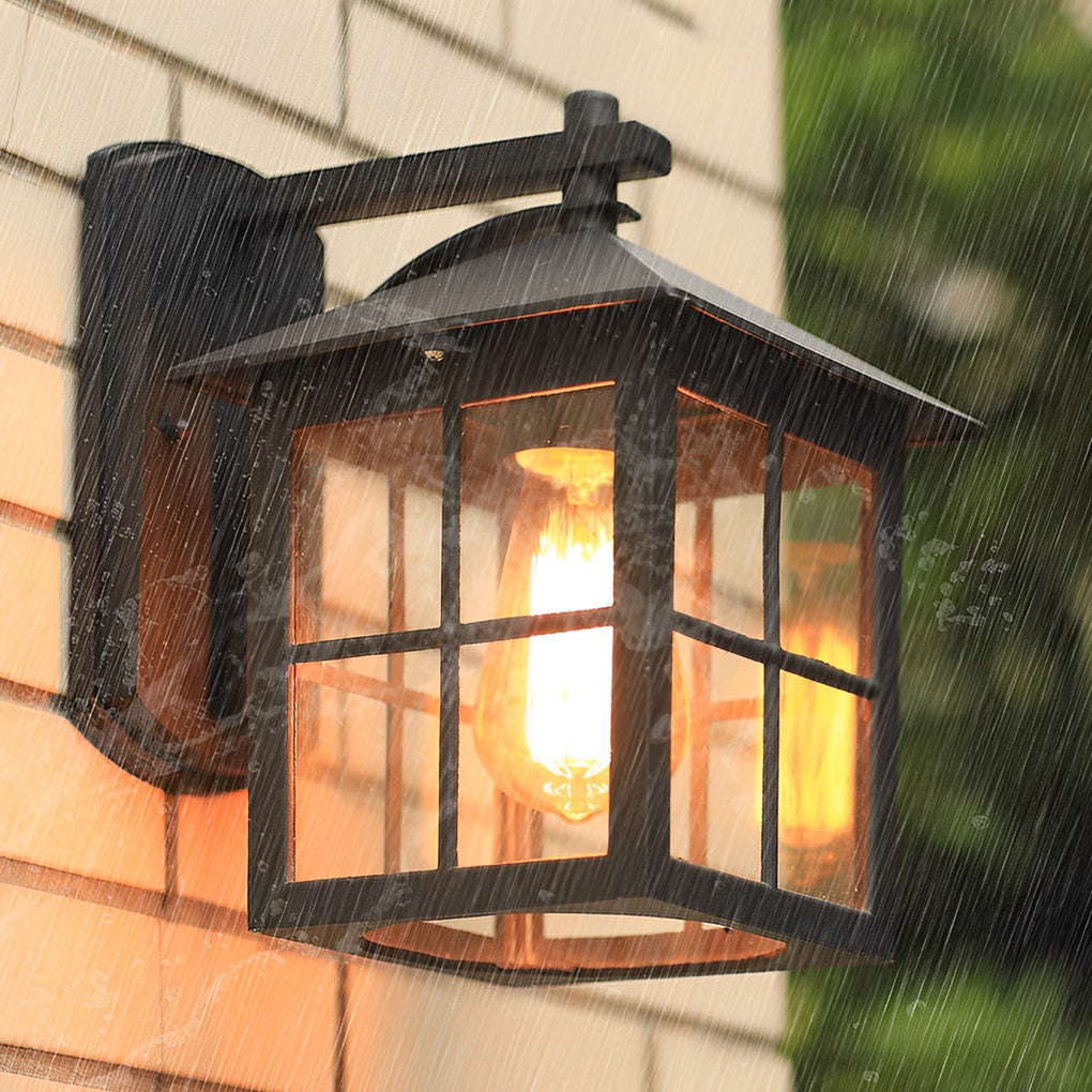 Antique Lantern-Shaped Outdoor Wall Sconce