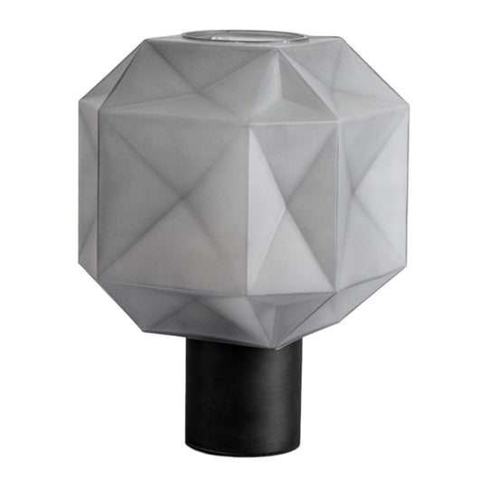 1-Light Cylinder Base Smoke Glass Orb Modern Table Lamp