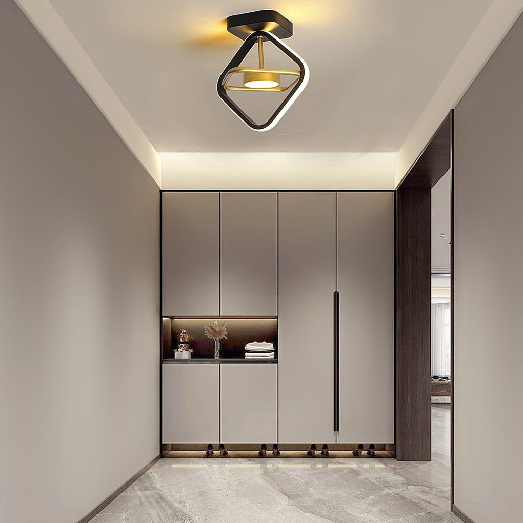 Circle Square Dimmable LED Modern Entry Ceiling Light – Flush Mount