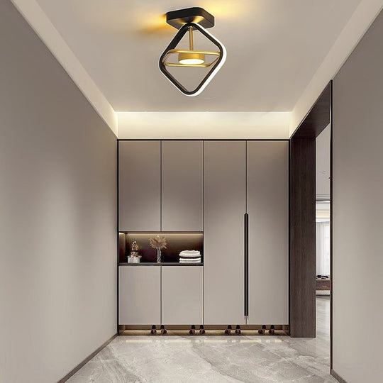 Circle Square Dimmable LED Modern Entry Ceiling Light – Flush Mount