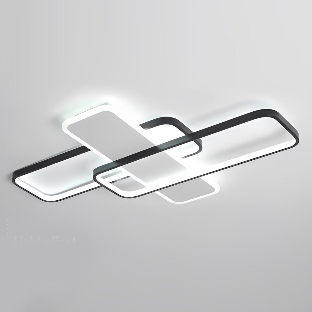 Square Overlapping Stepless Dimming LED Nordic Ceiling Light Chandelier