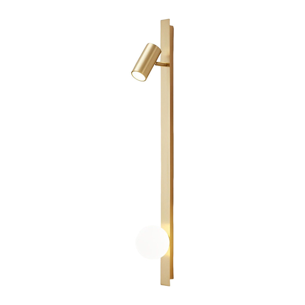 Black and Gold LED Linear Wall Lamp with Adjustable Spotlight