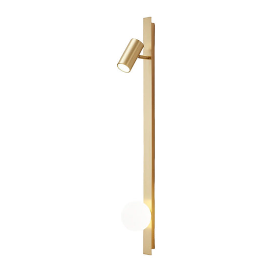 Black and Gold LED Linear Wall Lamp with Adjustable Spotlight
