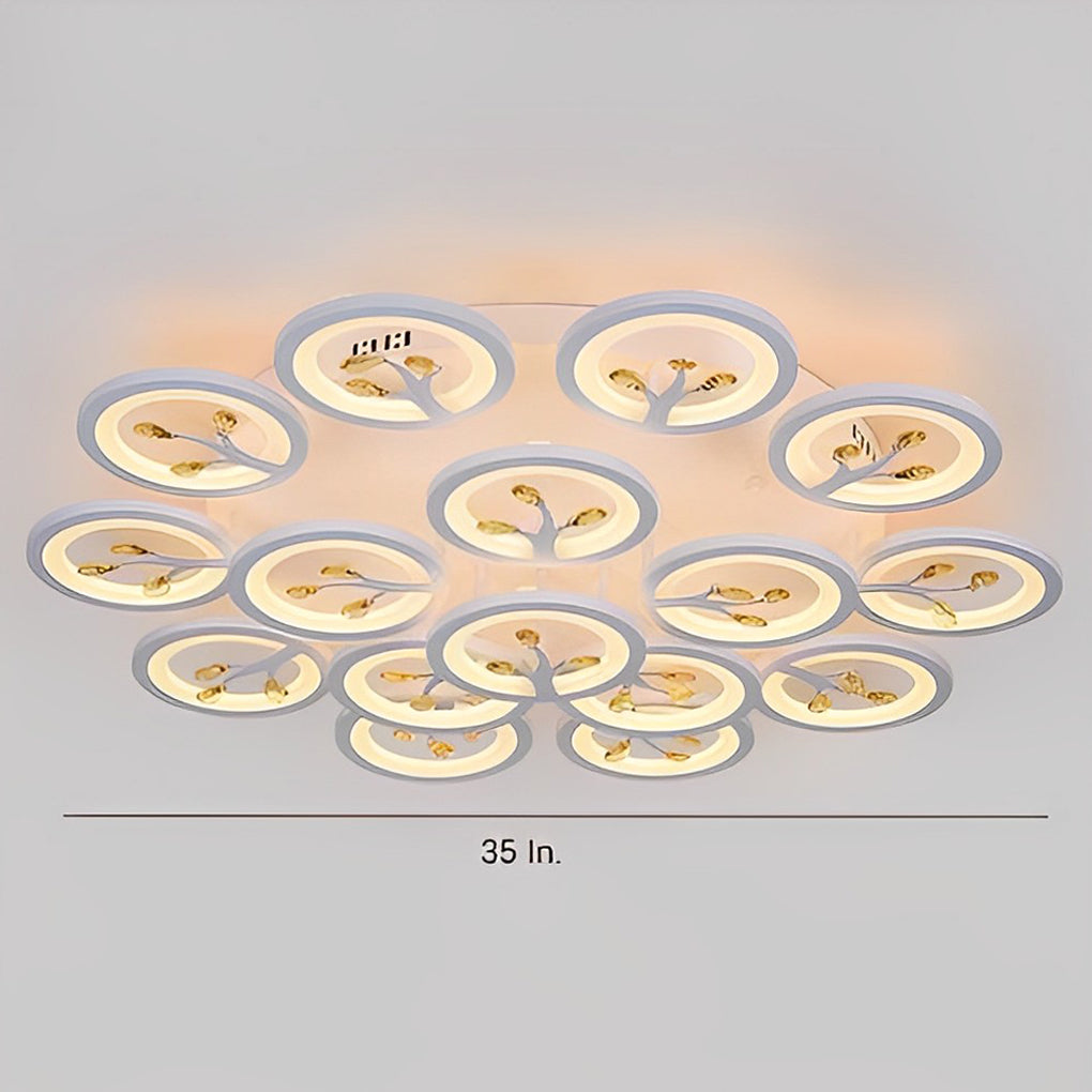 16 Lights Flower Dimmable LED White Nordic Ceiling Light – Flush Mount