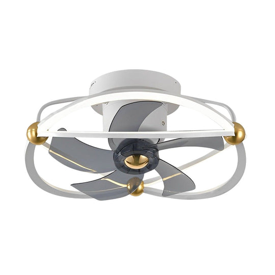 Smart Bladeless Ceiling Fan with Stepless Dimming LED and Remote Control